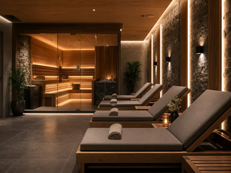 Сауна для SPA, гостиницы и бизнеса — иллюстрация